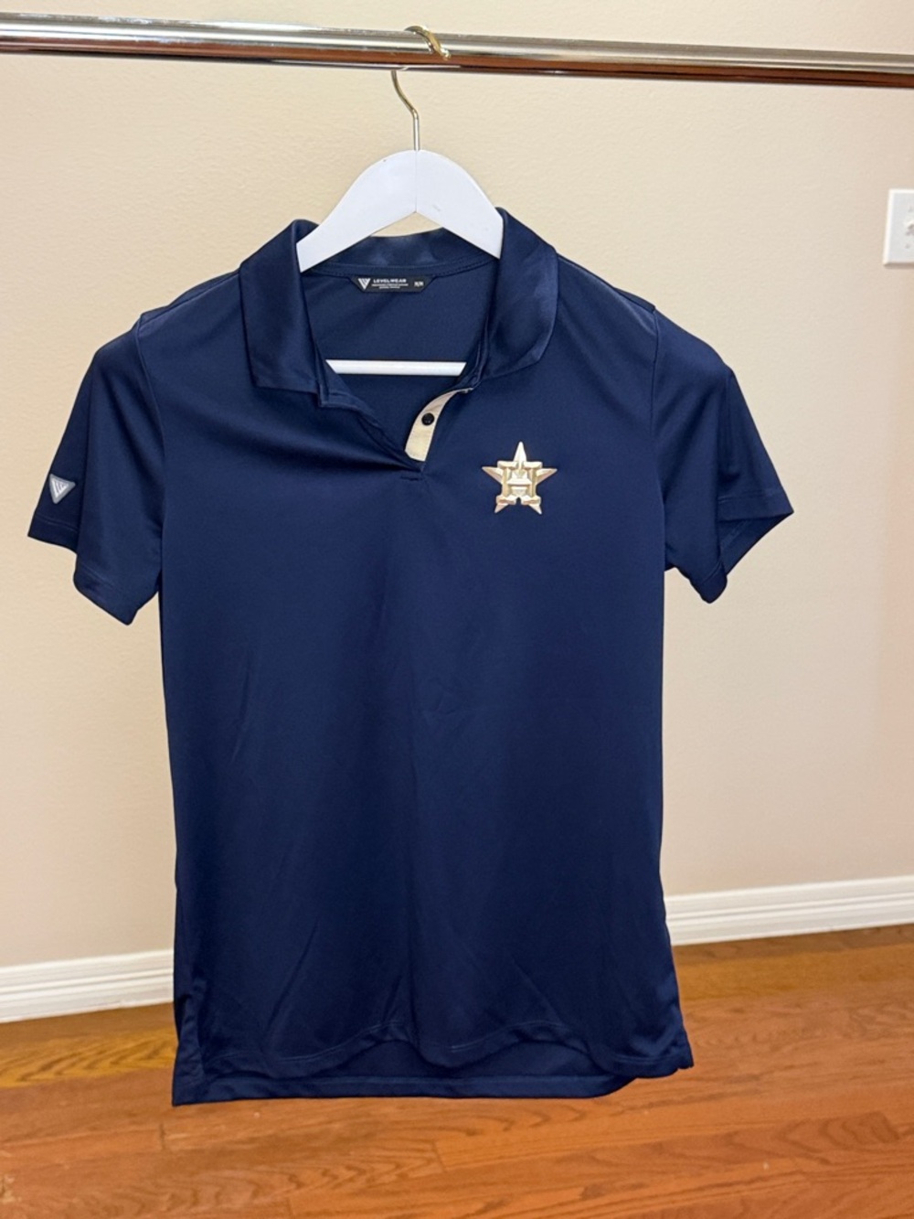 Kids Navy Performance Polo with Star Patch